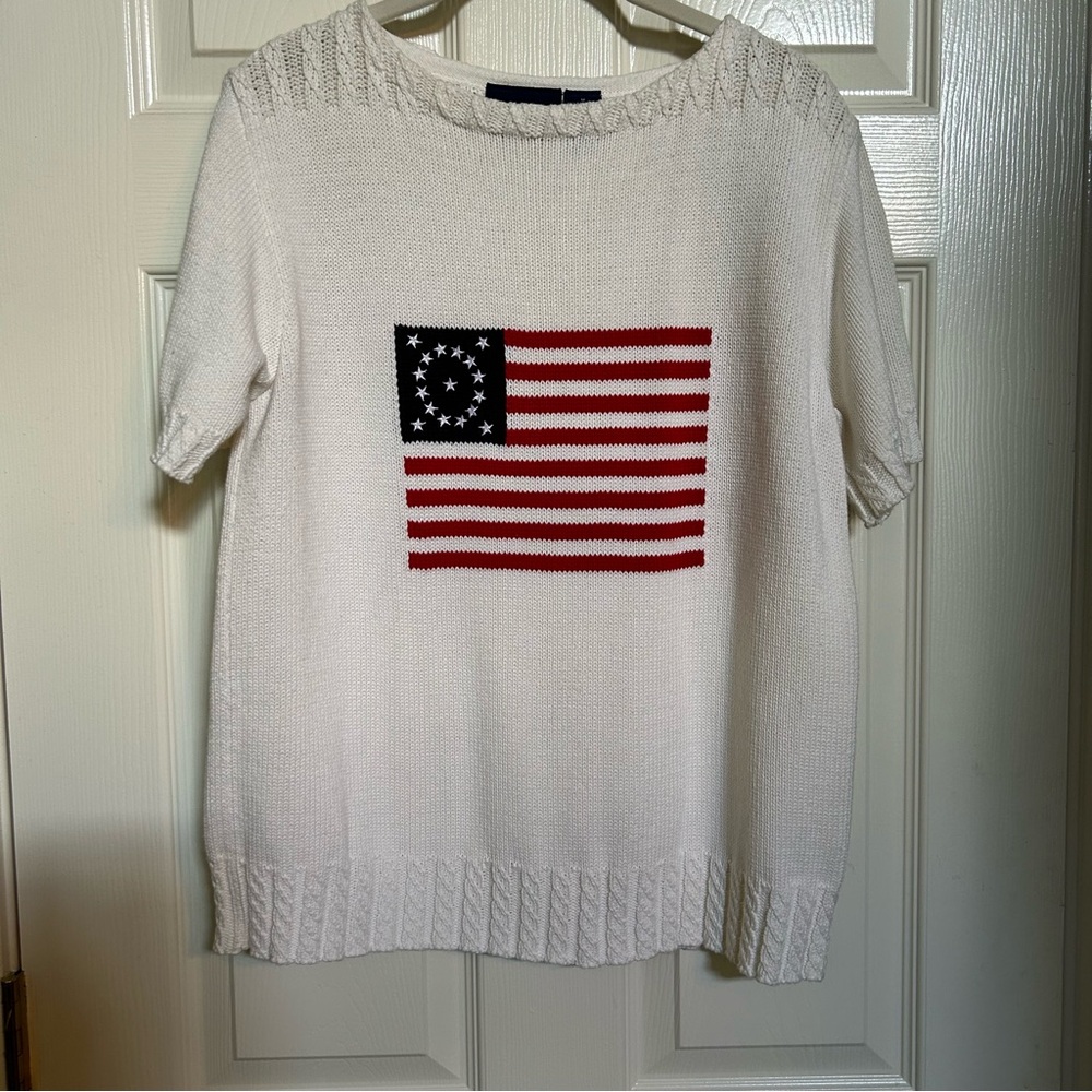 Liz Claiborne Flag Cotton Top